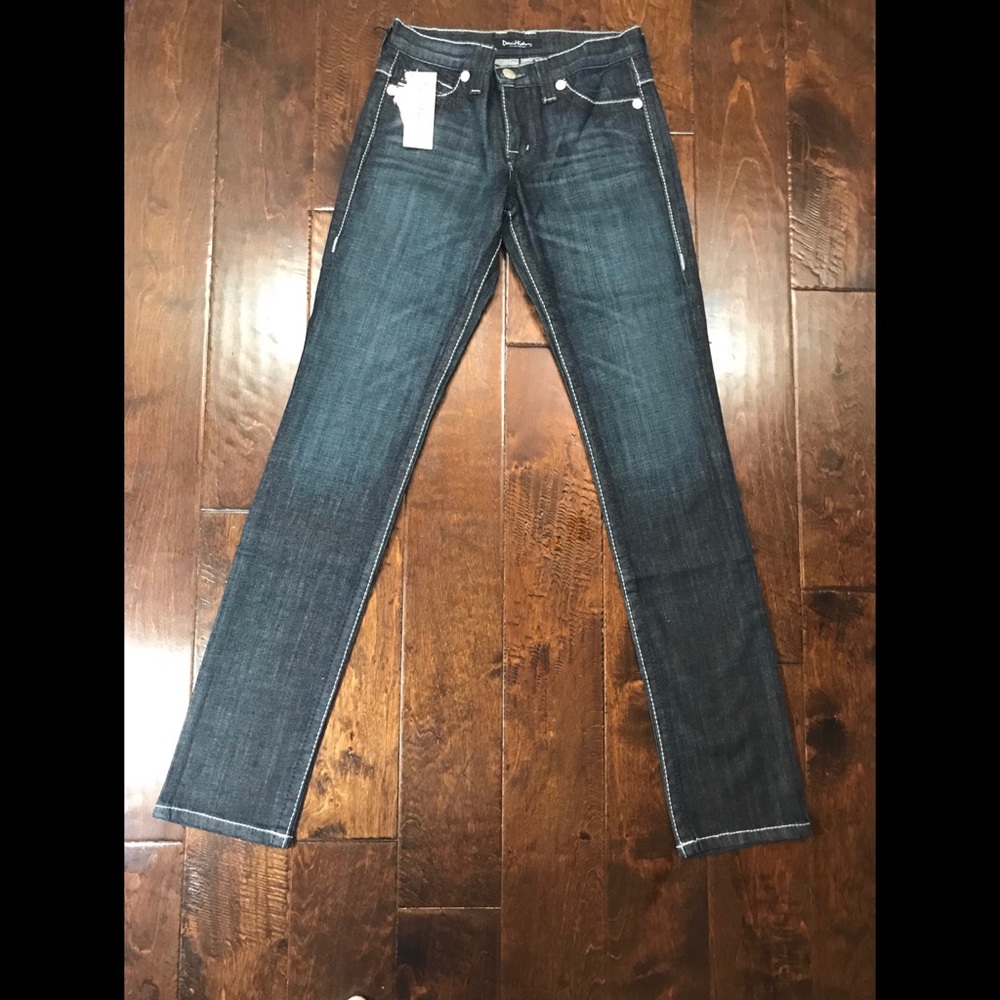 David Kahn Women Dark Straight Cut Denim Jeans 26